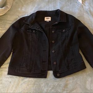 Old Navy stretch black denim button up jacket